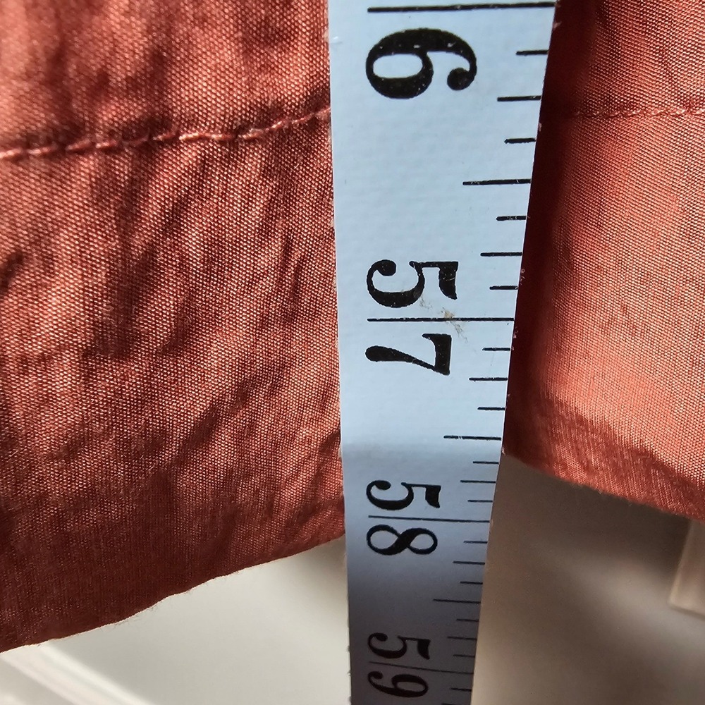 By Anthropologie V-Neck Waistless Maxi Somerset‎ XL Terracotta Rose Crinkle Boho - Picture 7 of 14